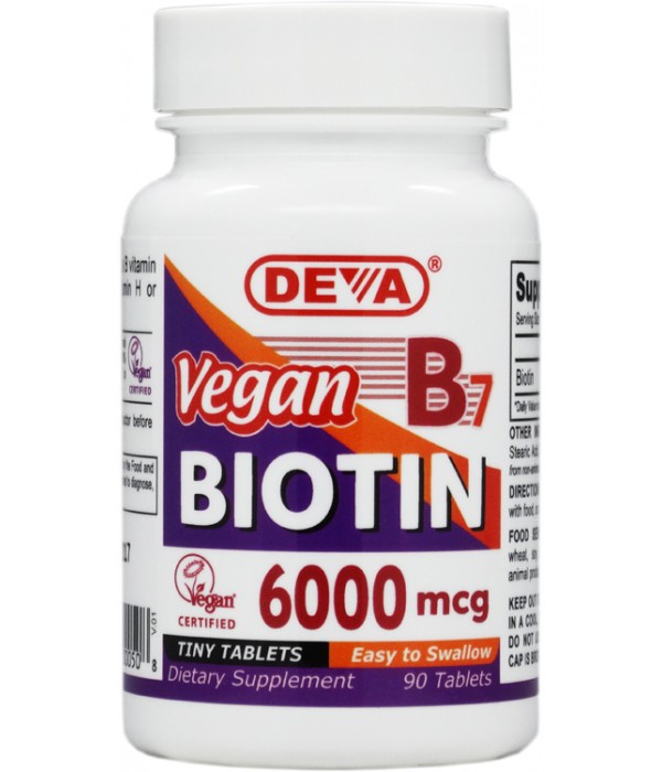Vegan Biotin Supplement 6000 mcg, 100 vegetarian