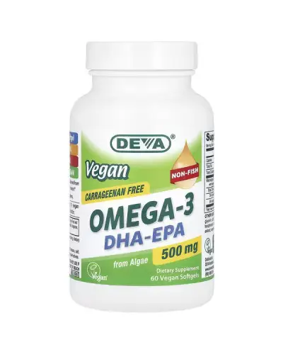 Vegan 500 mg Potency Omega-3 DHA-EPA Carrageenan-Free Veg-Softgels Vegan DHA-EPA 500 mg Potency (Carrageenan-Free)
